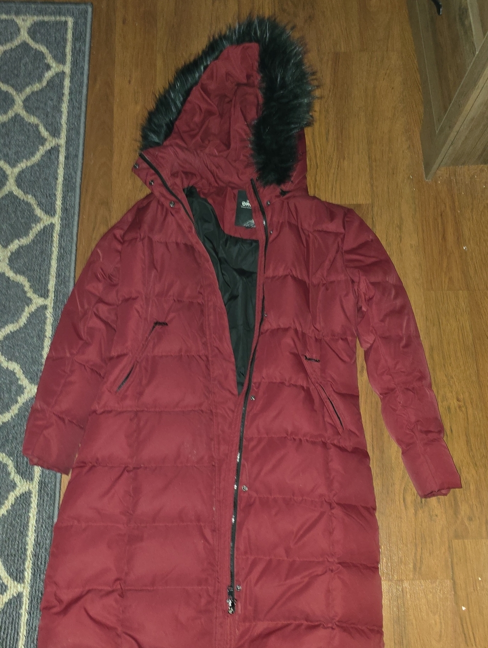 Women’s Long Hooded Puffer Coat - Red